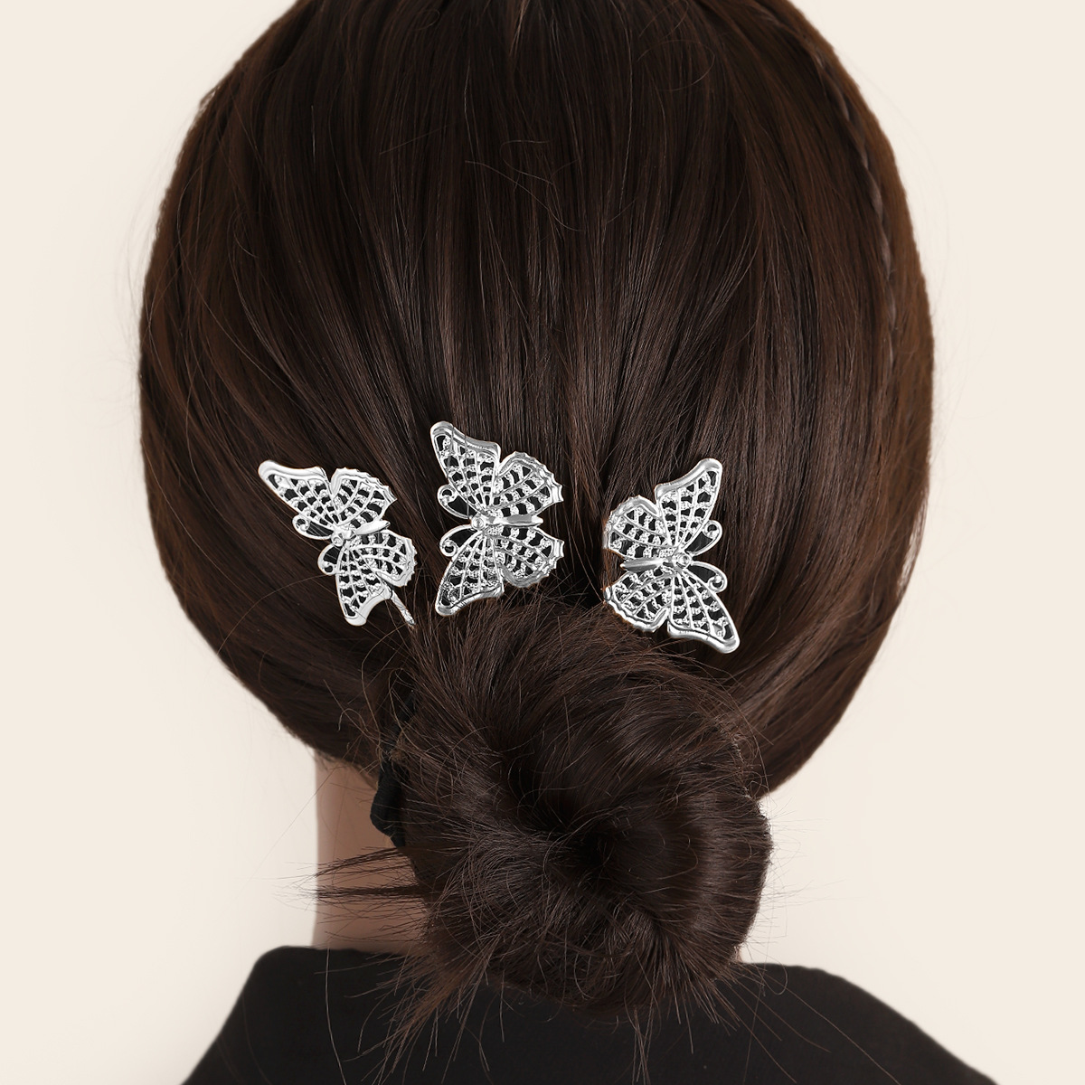 Sweet Butterfly Metal Hollow Out Hair Clip display picture 5