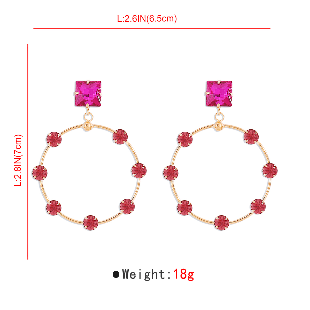 1 Pair Modern Style Simple Style Square Inlay Alloy Zircon Drop Earrings display picture 1