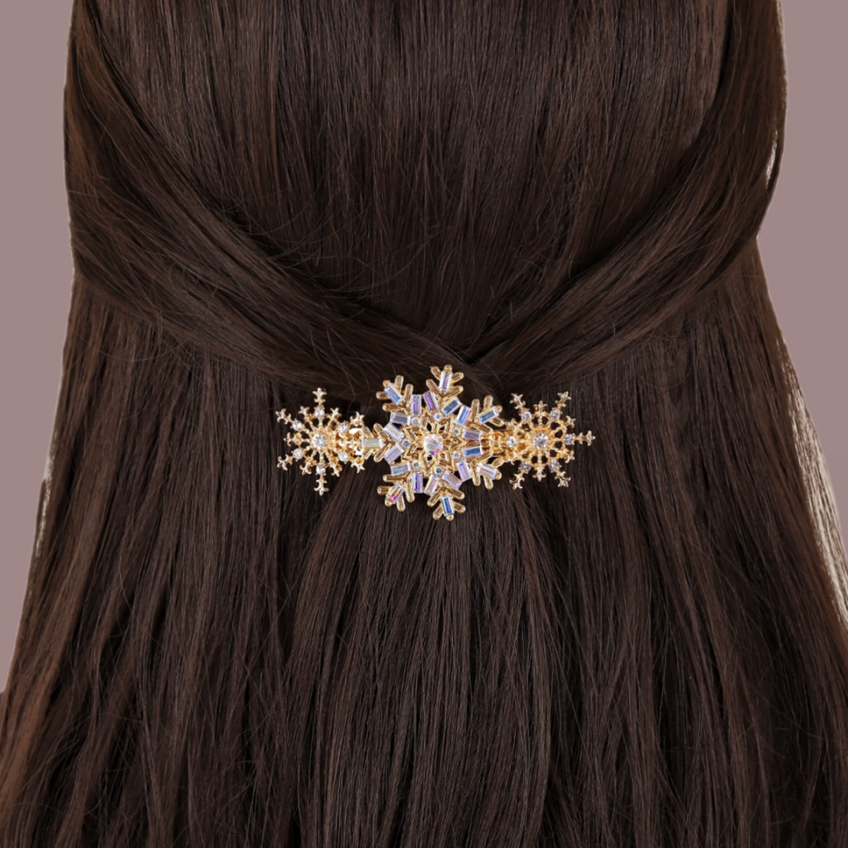 Women's Simple Style Snowflake Alloy Inlay Zircon Hair Clip display picture 3