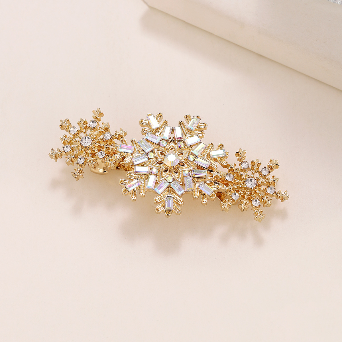 Women's Simple Style Snowflake Alloy Inlay Zircon Hair Clip display picture 5
