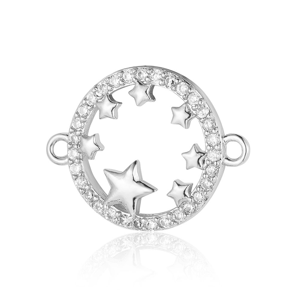 Simple Style Angel Moon Crown Copper Plating Inlay Zircon Gold Plated Silver Plated Charms Jewelry Accessories display picture 7