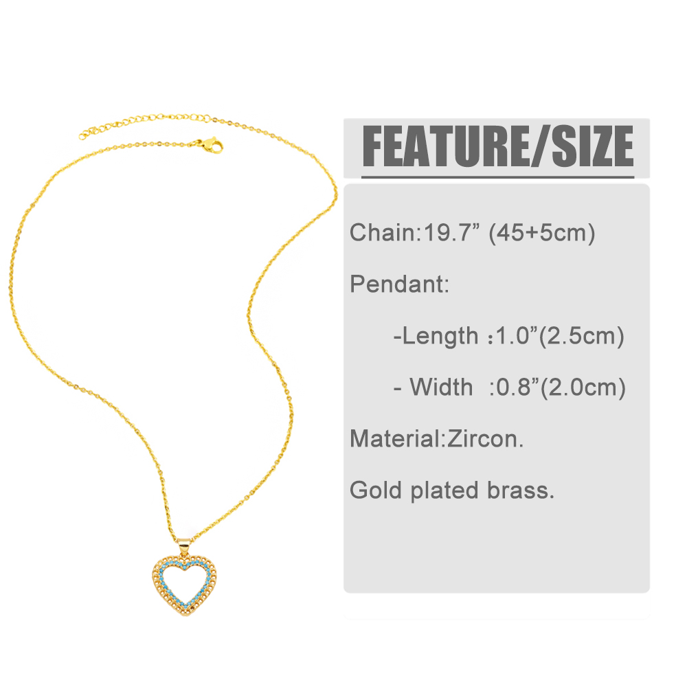 Simple Style Streetwear Heart Shape Copper Plating Inlay Zircon 18k Gold Plated Pendant Necklace display picture 1