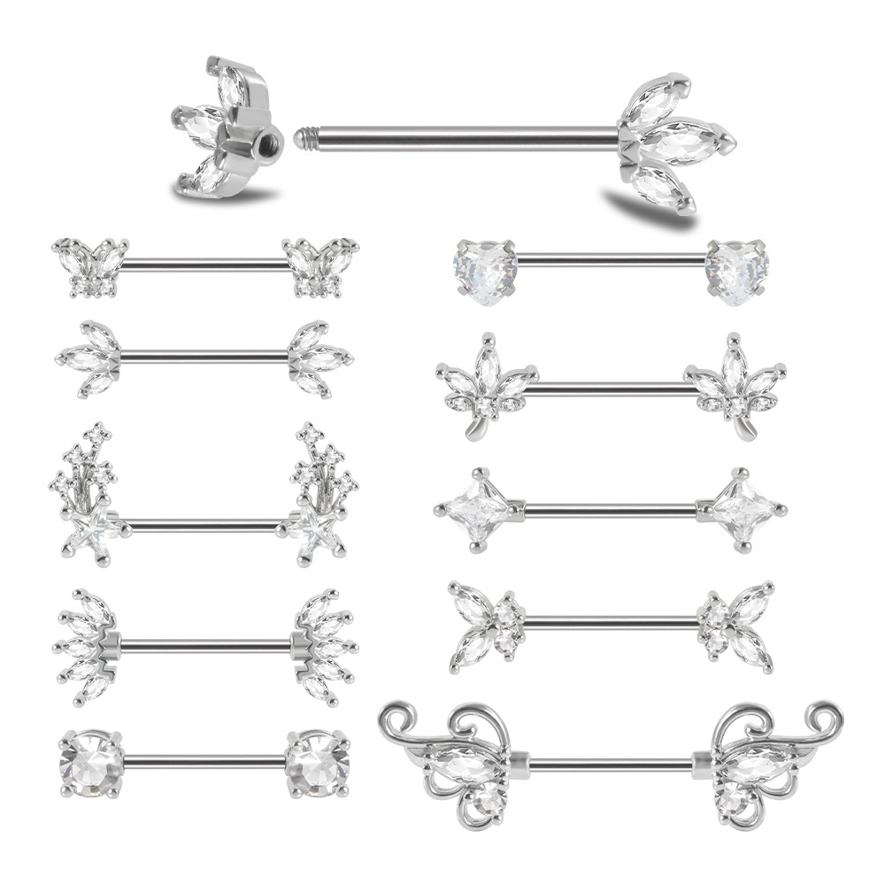 Einfacher Stil Blume Rostfreier Stahl Kupfer Zirkon Körperkette In Masse display picture 1