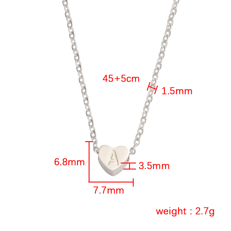 Stainless Steel Titanium Steel 18K Gold Plated Simple Style Letter Heart Shape None Pendant Necklace display picture 3