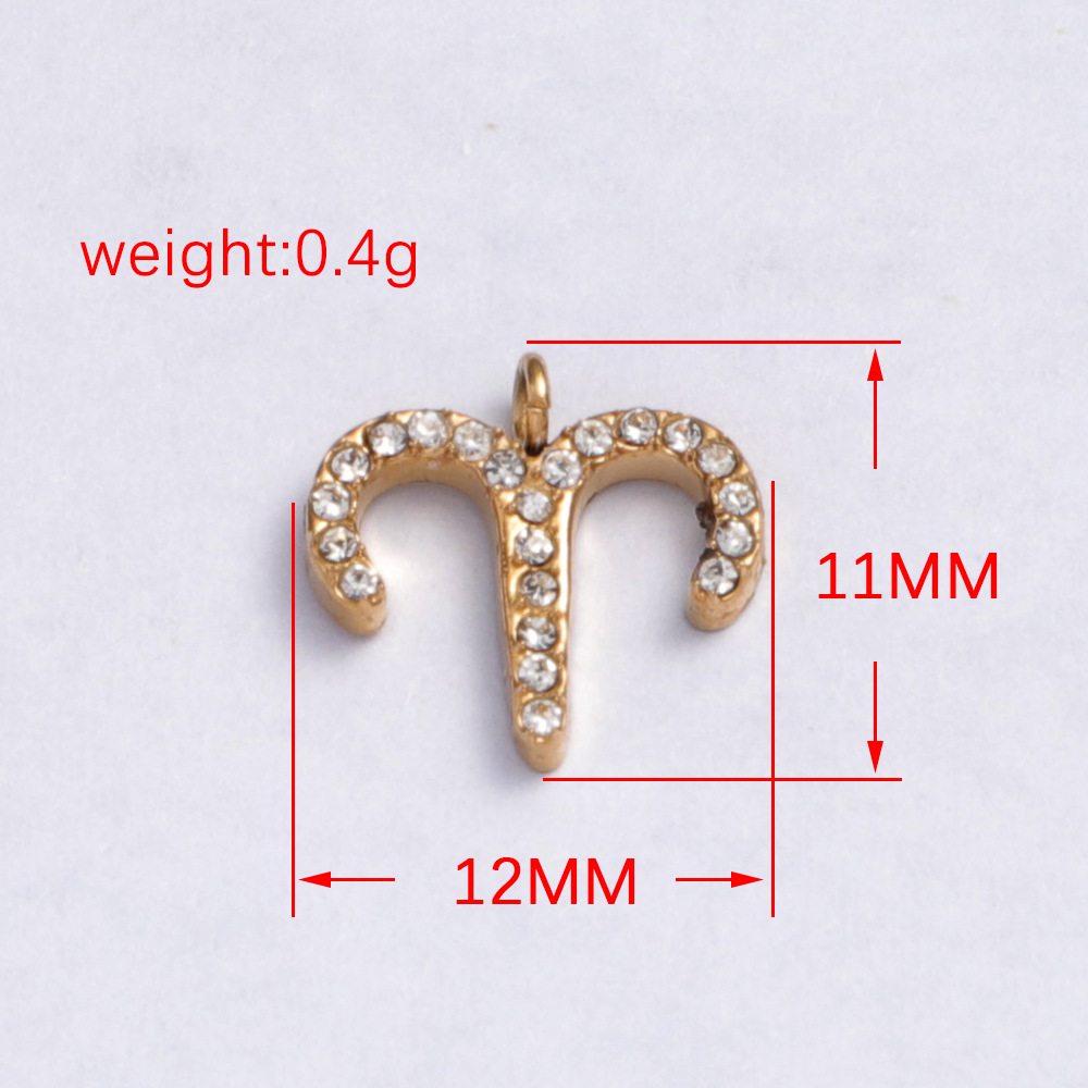1 Piece Stainless Steel Zircon 18K Gold Plated Constellation display picture 1