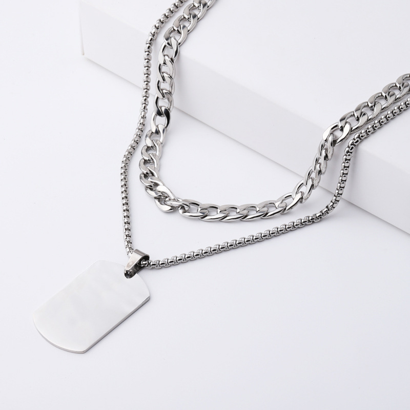Stainless Steel None Streetwear Plating Solid Color None Layered Necklaces display picture 3