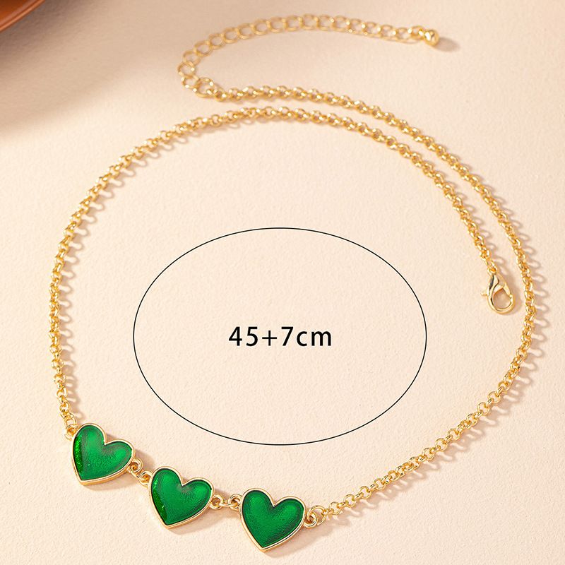 Retro Heart Shape Alloy Plating Inlay Artificial Gemstones Women's Necklace display picture 4