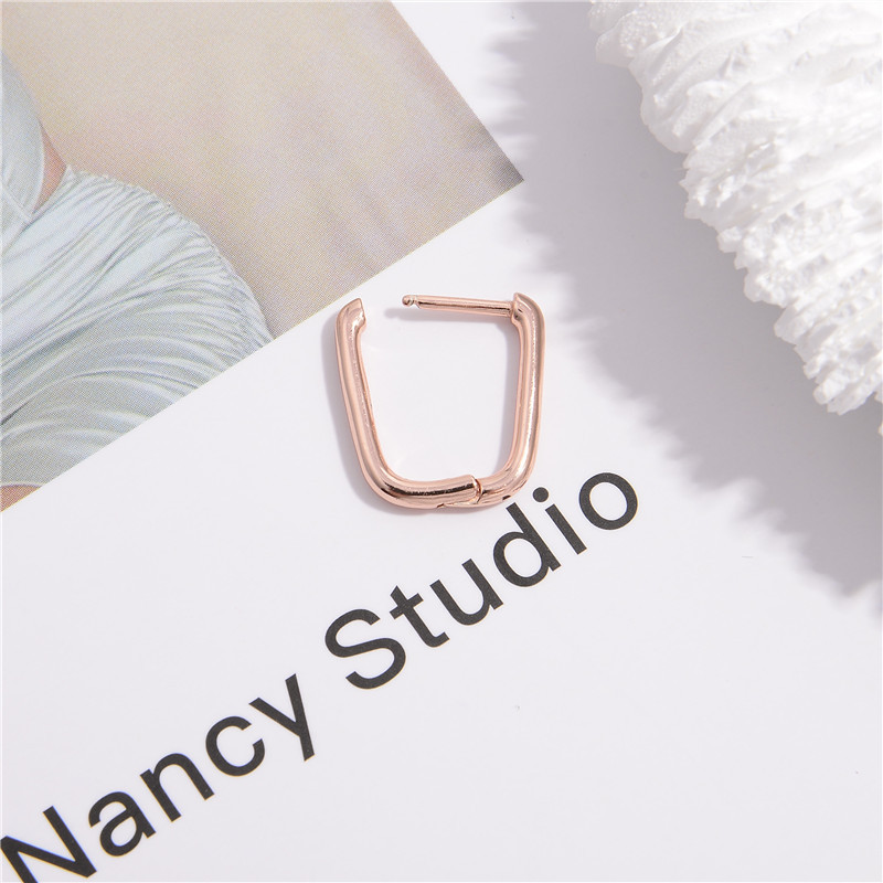 1 Pair Simple Style U Shape Plating Sterling Silver 18k Gold Plated Rose Gold Plated Earrings display picture 4