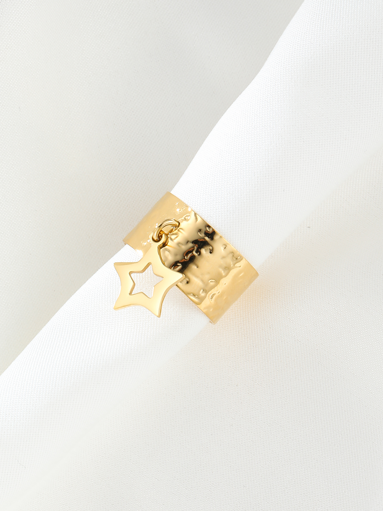 304 Stainless Steel 14K Gold Plated Simple Style Plating Star Charm Rings display picture 3