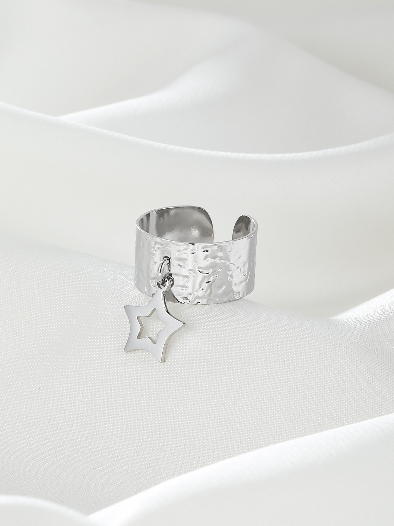 304 Stainless Steel 14K Gold Plated Simple Style Plating Star Charm Rings display picture 5