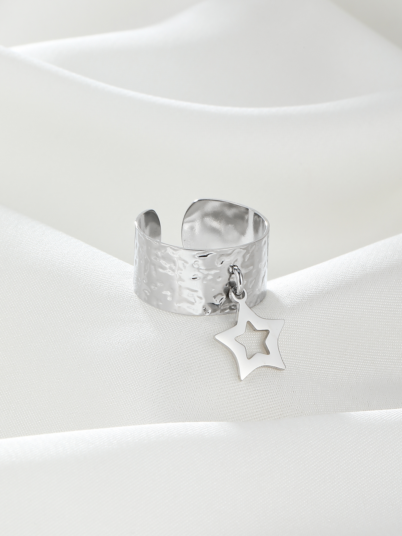 304 Stainless Steel 14K Gold Plated Simple Style Plating Star Charm Rings display picture 6
