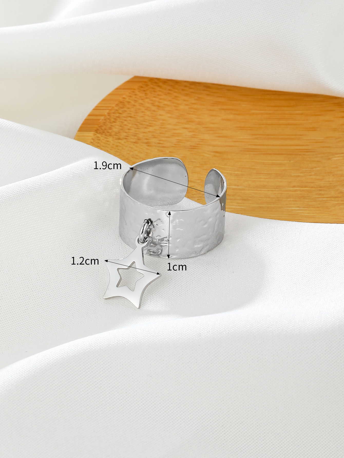 304 Stainless Steel 14K Gold Plated Simple Style Plating Star Charm Rings display picture 8