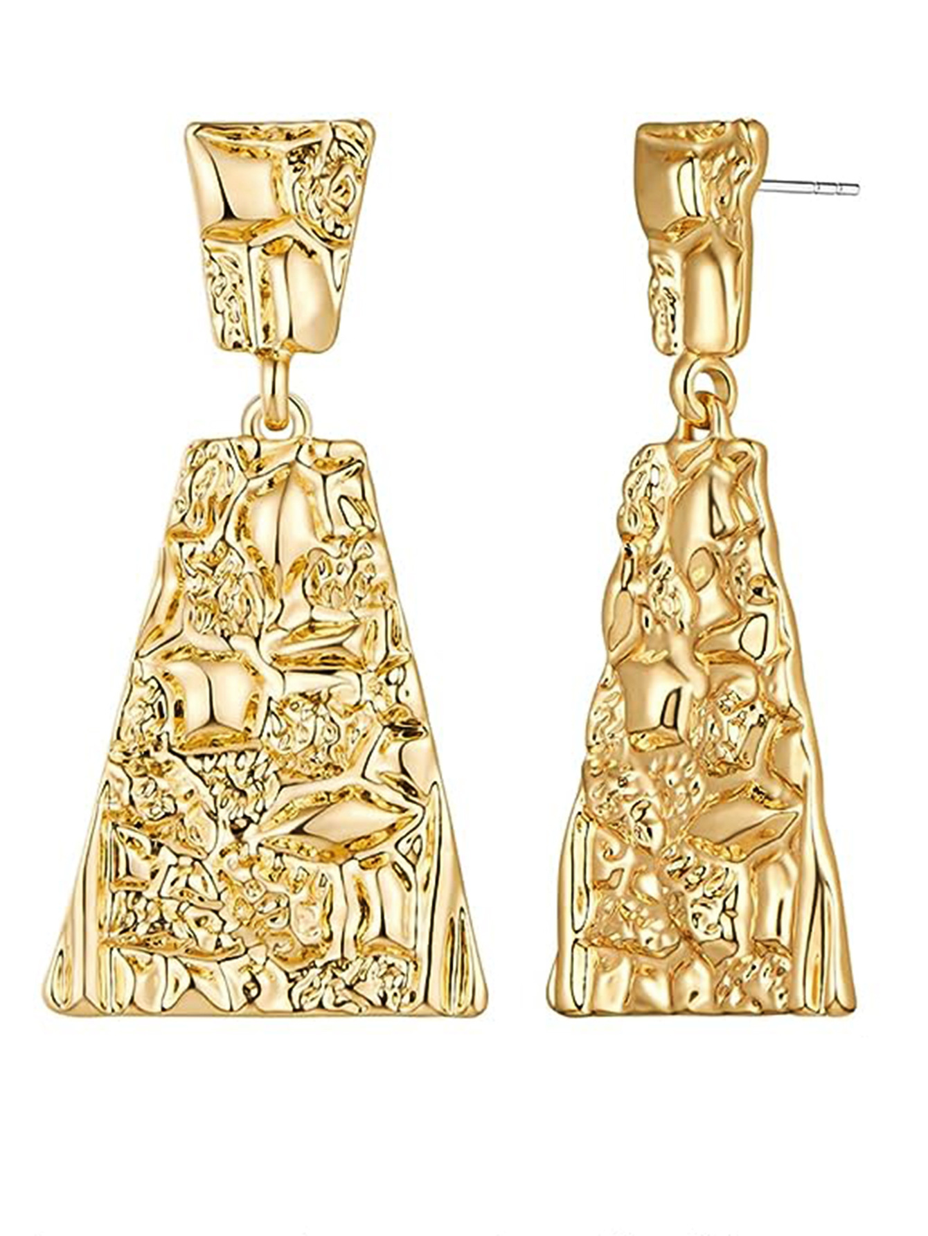 1 Pair Simple Style Solid Color Plating Alloy Gold Plated Drop Earrings display picture 4