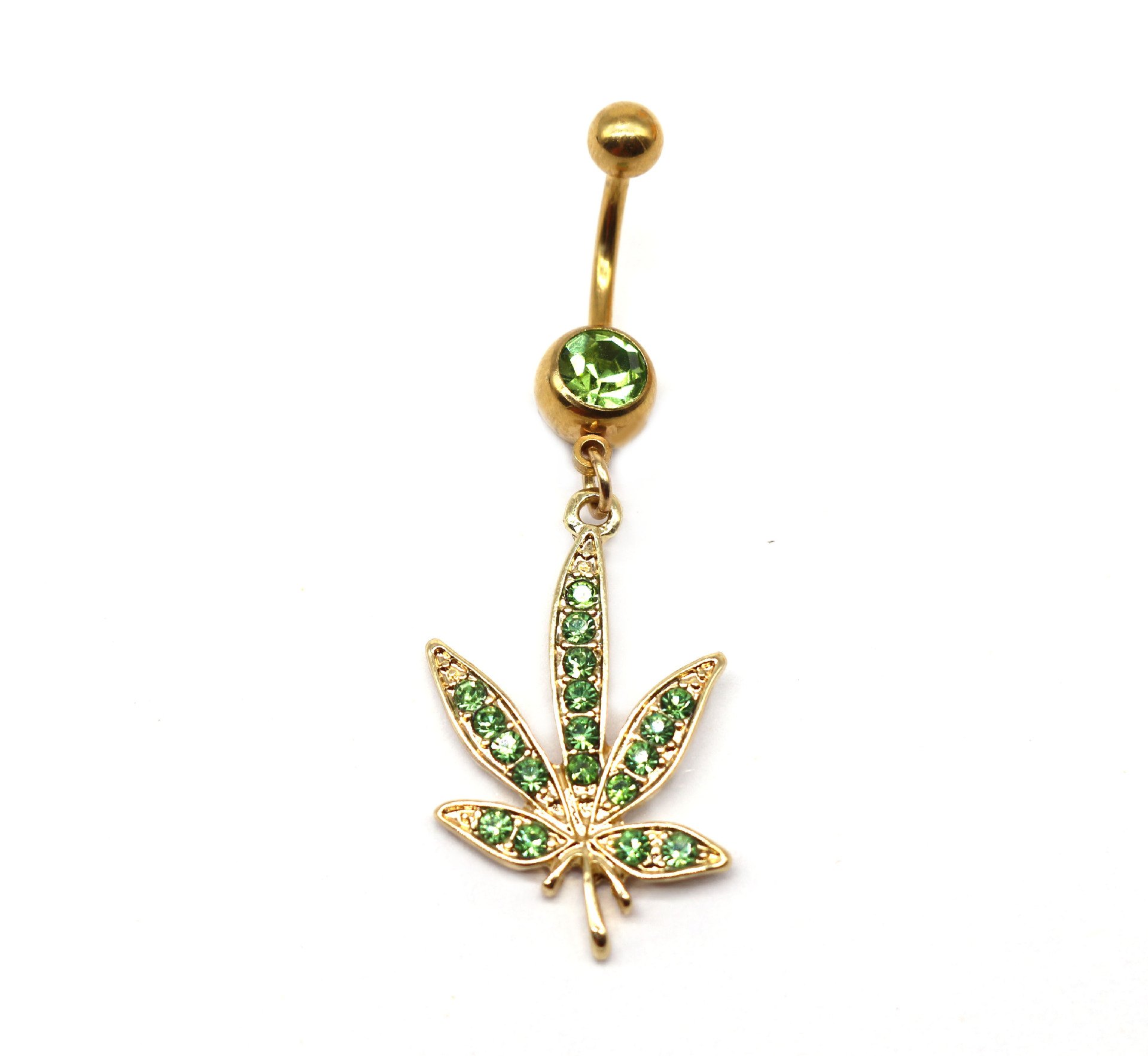 Elegant Sunflower Maple Leaf Stainless Steel Alloy Copper Epoxy Inlay Rhinestones White Gold Plated Gold Plated Belly Ring display picture 5