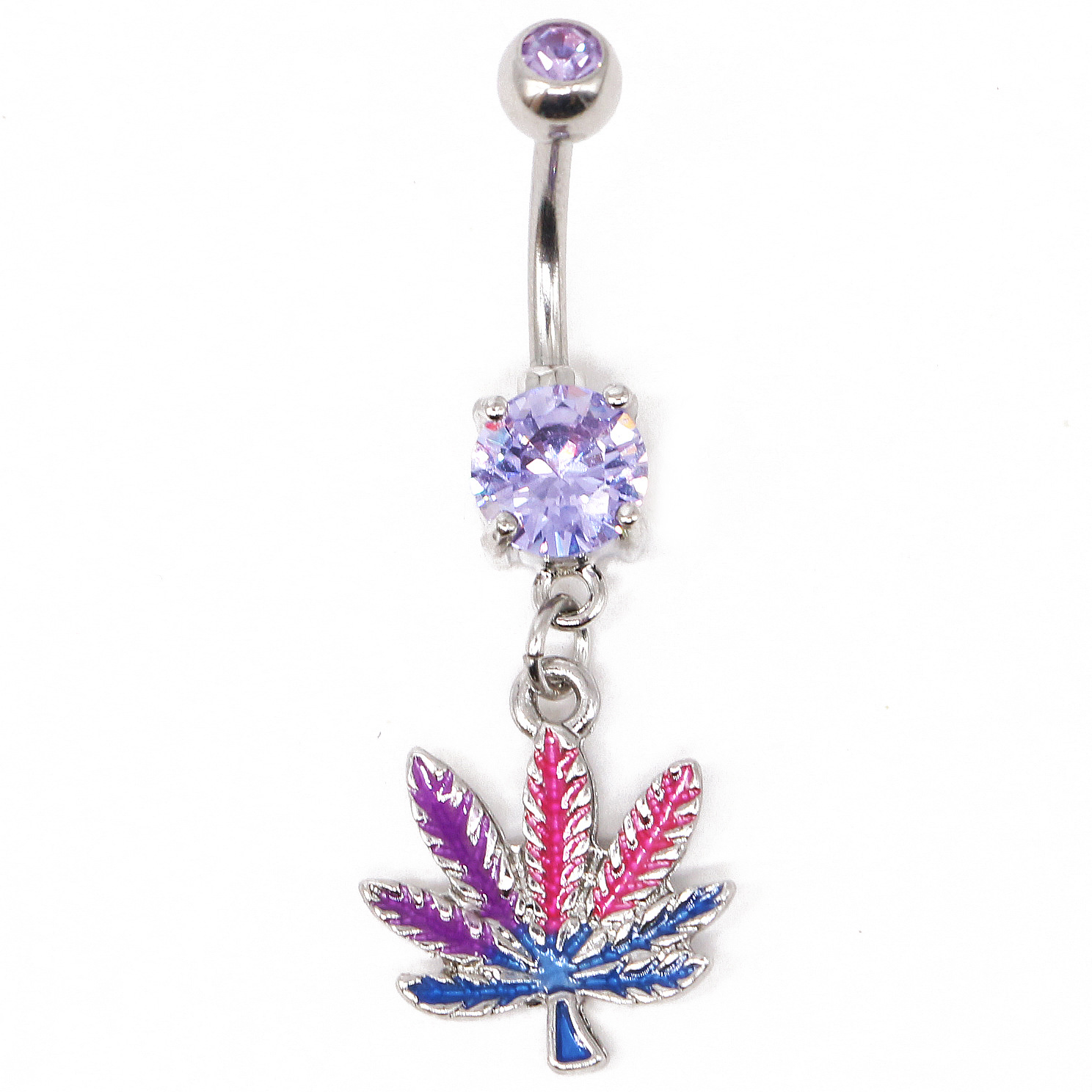 Elegant Sunflower Maple Leaf Stainless Steel Alloy Copper Epoxy Inlay Rhinestones White Gold Plated Gold Plated Belly Ring display picture 8