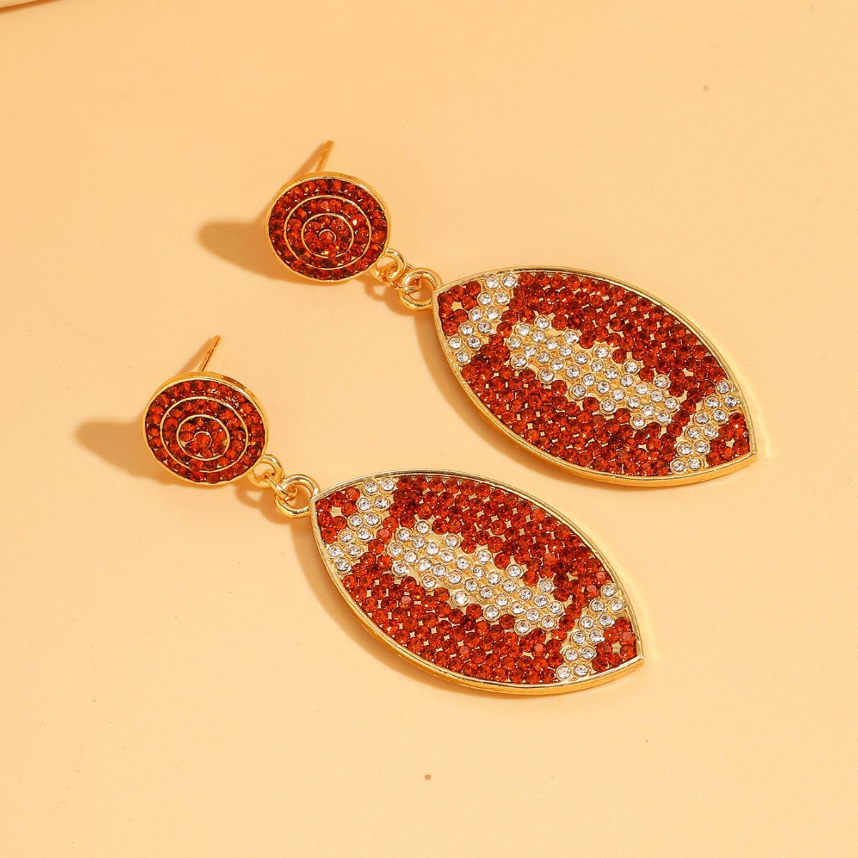 1 Pair Simple Style Classic Style Flower Plating Inlay Alloy Artificial Rhinestones Gold Plated Drop Earrings display picture 5