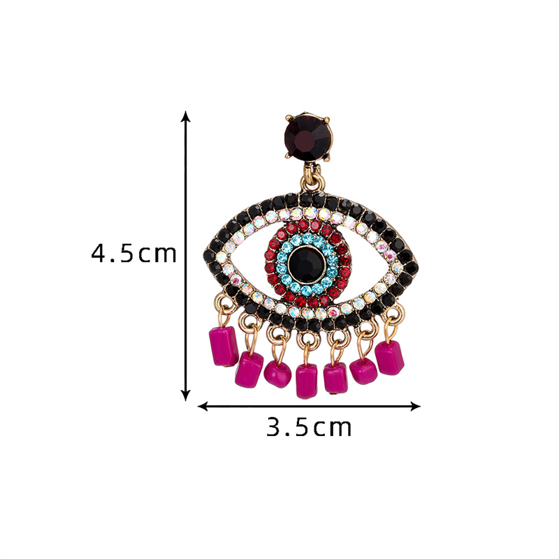 1 Pair Classical Vintage Style Exaggerated Devil's Eye Plating Inlay Alloy Pearl Zircon Drop Earrings display picture 1