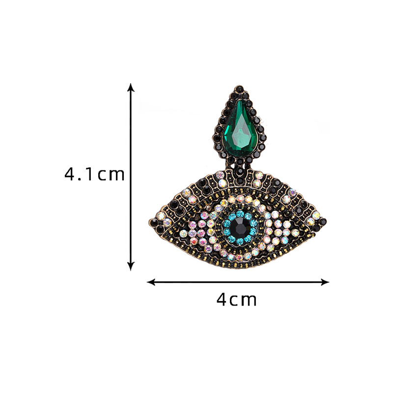 1 Paire Classique Style Vintage Exagéré L'oeil Du Diable Placage Incruster Alliage Perle Zircon Boucles D'oreilles display picture 15