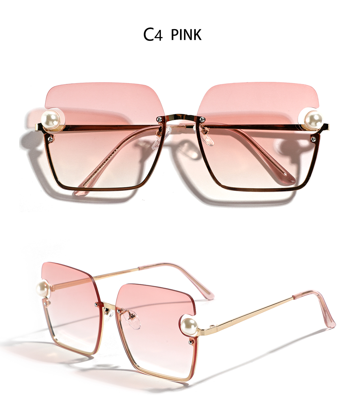 Fashion Punk Streetwear Gradient Color Pc Square Half Frame Glasses display picture 7