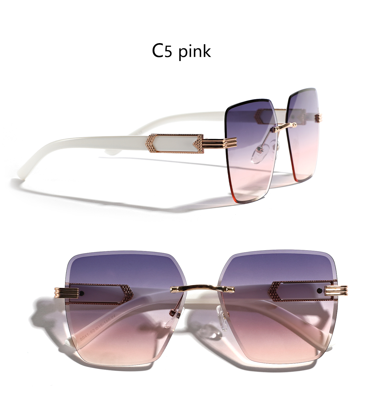 Streetwear Solid Color Ac Square Frameless Glasses display picture 8