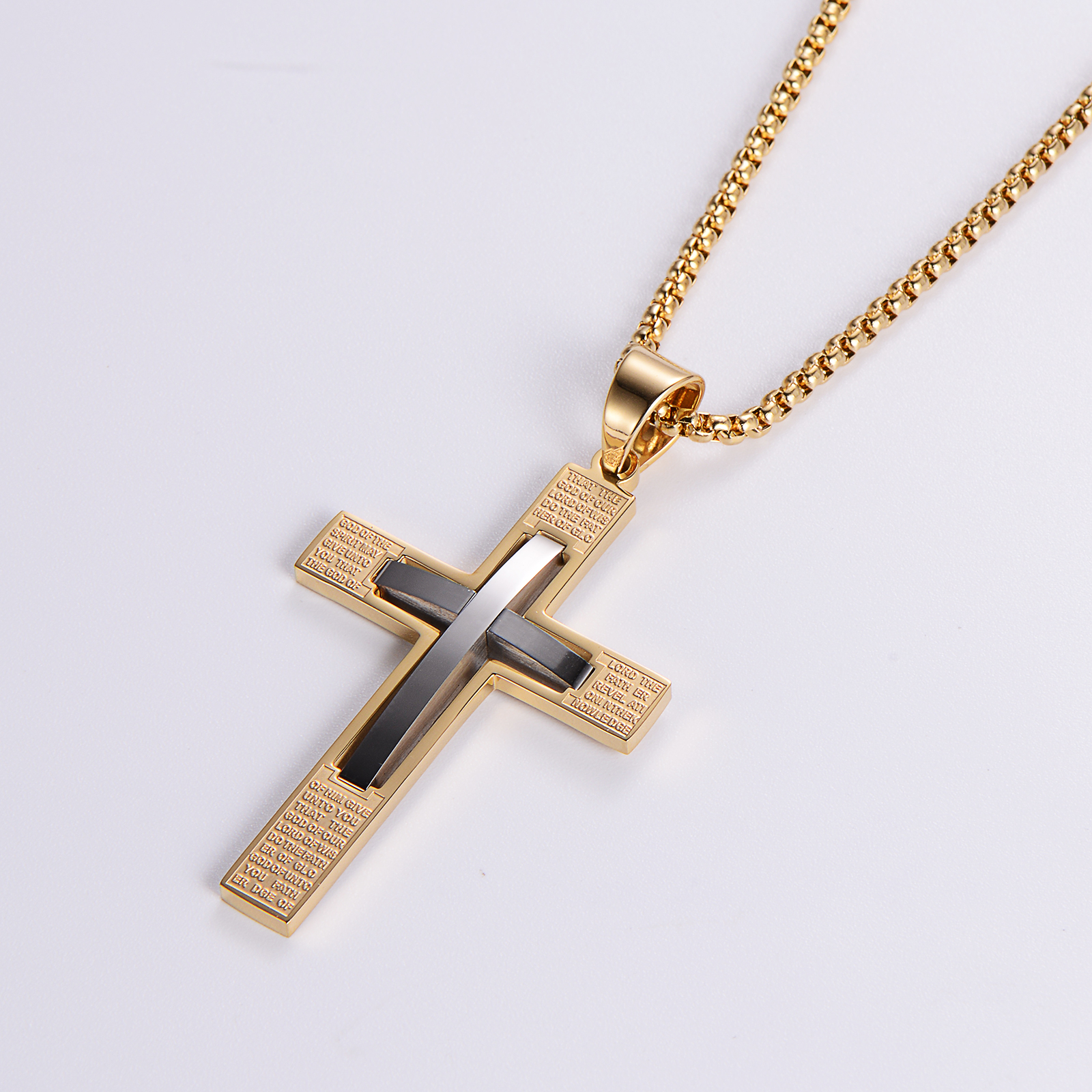 Vintage Style Cross 304 Stainless Steel Plating 18K Gold Plated Unisex display picture 1