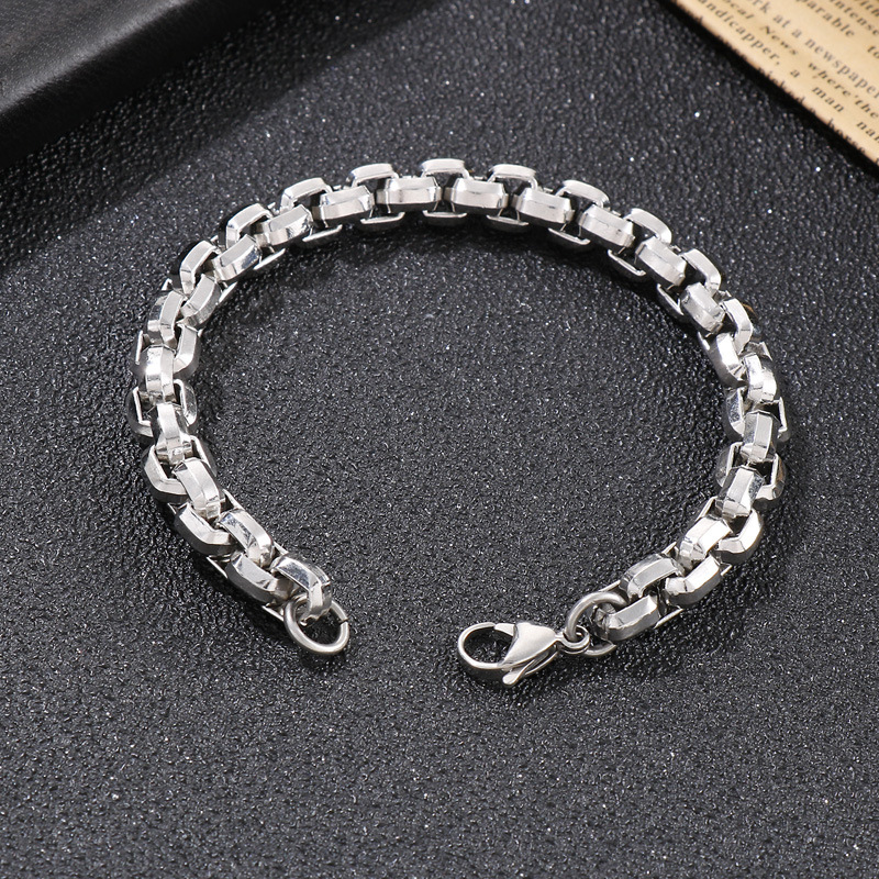 Hip-hop Punk Geometric Titanium Steel Chain Men's Bracelets Necklace display picture 3