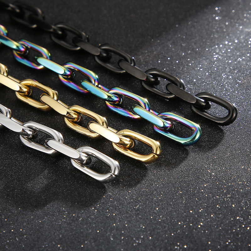 Titanium Steel 18K Gold Plated Hip-Hop Retro Solid Color Bracelets display picture 4
