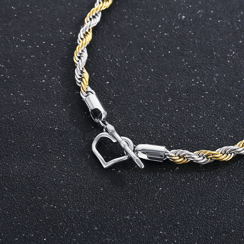Basic Rock Streetwear Geometric Titanium Steel Plating Men's Bracelets Necklace display picture 5