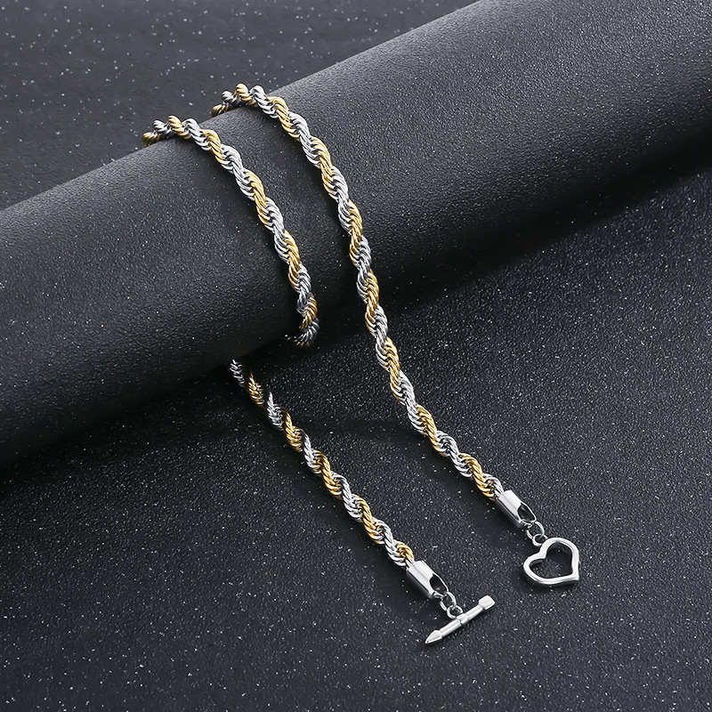 Basic Rock Streetwear Geometric Titanium Steel Plating Men's Bracelets Necklace display picture 6
