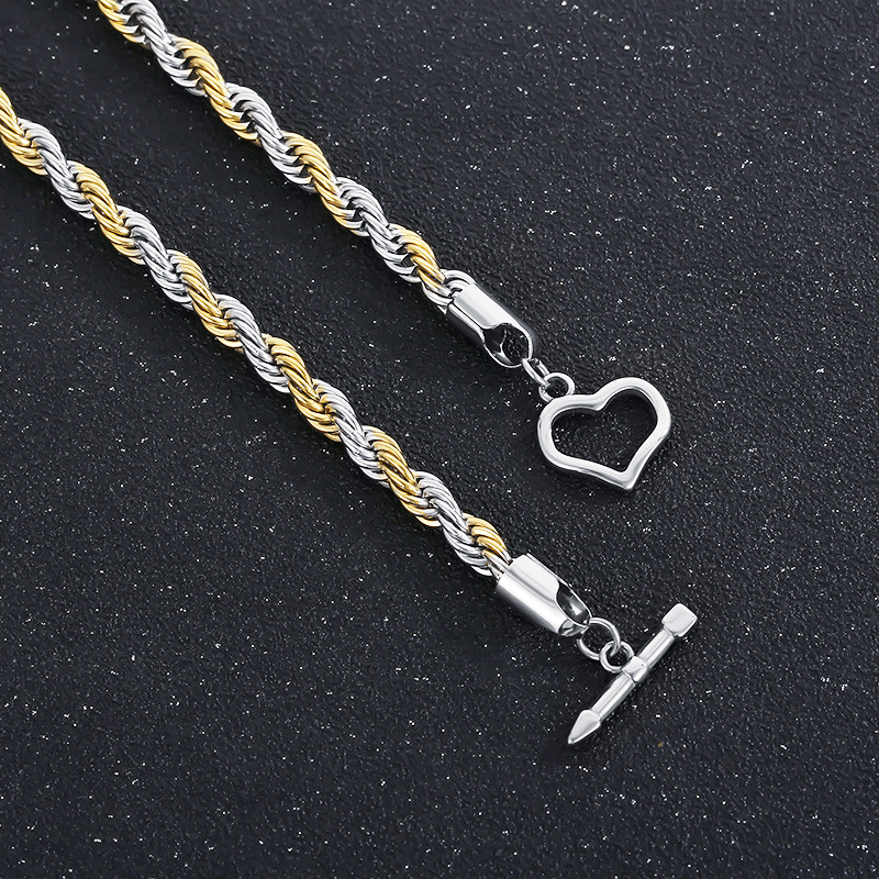 Basic Rock Streetwear Geometric Titanium Steel Plating Men's Bracelets Necklace display picture 7