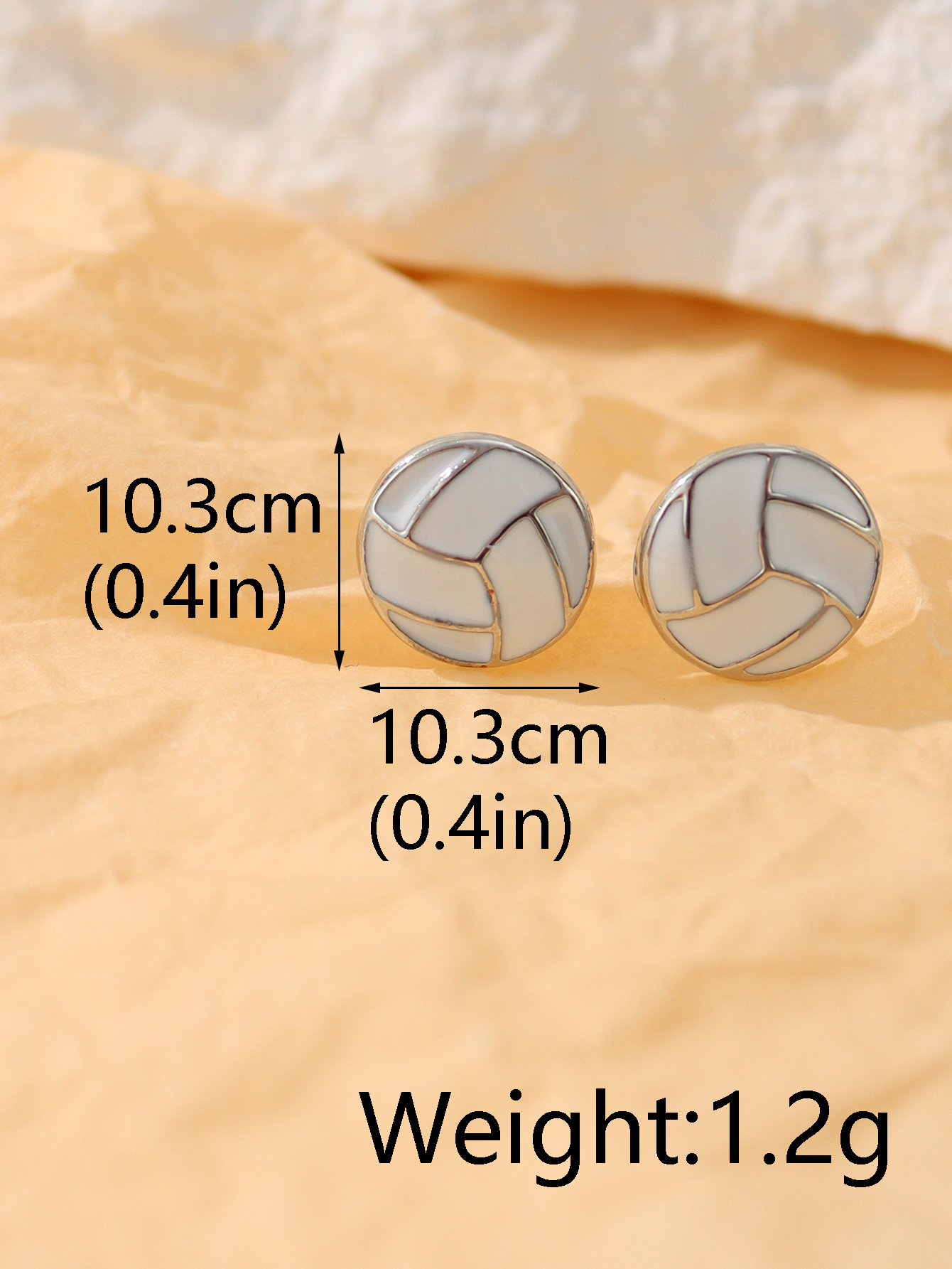 1 Pair Simple Style Sports Basketball Football Painted Epoxy Plating Alloy 14k Gold Plated Ear Studs display picture 3