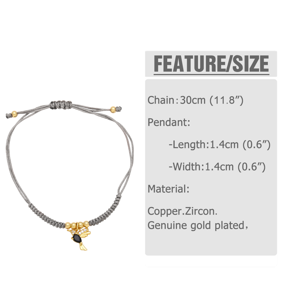 Simple Style Bird Rope Copper Plating Inlay Zircon 18k Gold Plated Bracelets display picture 1