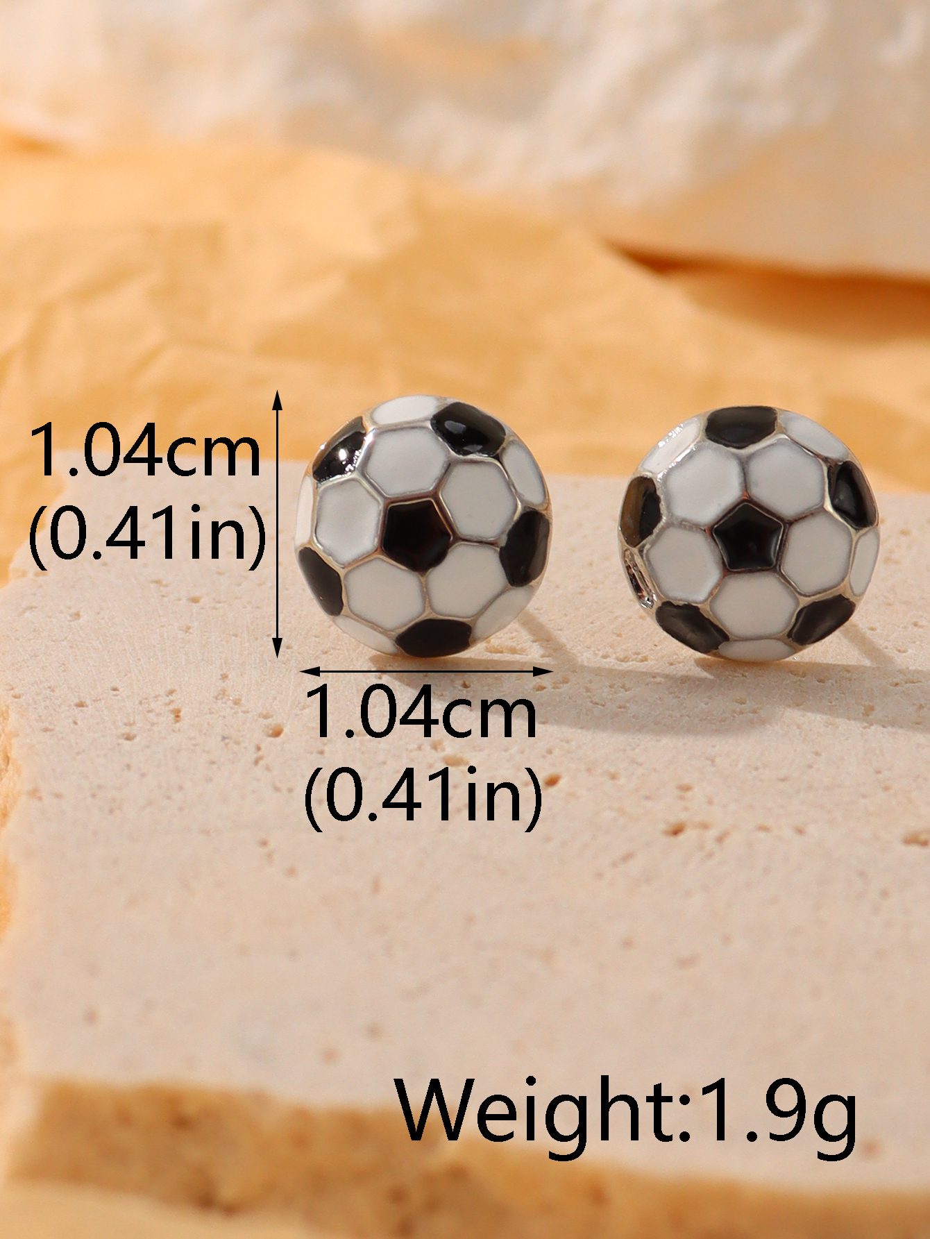 1 Pair Simple Style Sports Basketball Football Painted Epoxy Plating Alloy 14k Gold Plated Ear Studs display picture 16