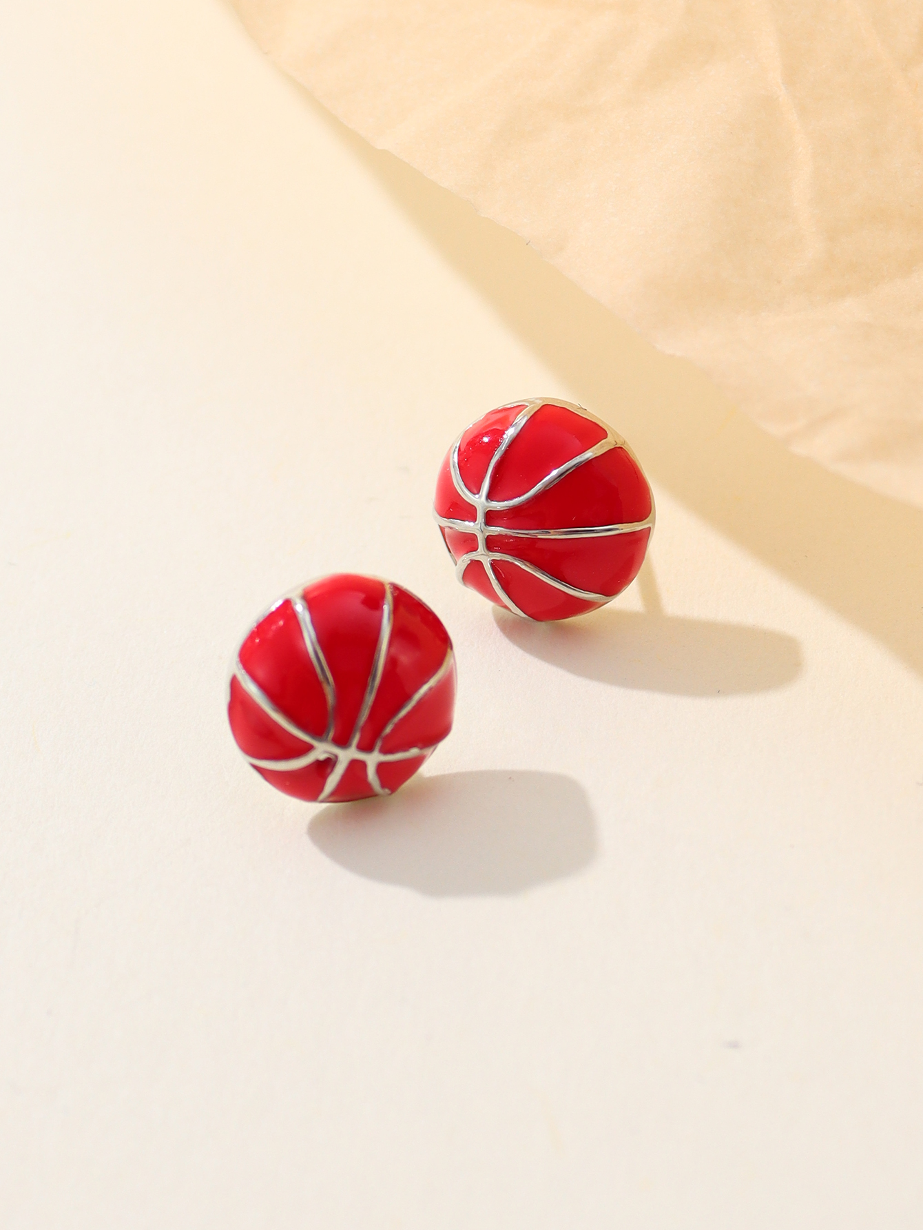 1 Pair Simple Style Sports Basketball Football Painted Epoxy Plating Alloy 14k Gold Plated Ear Studs display picture 28