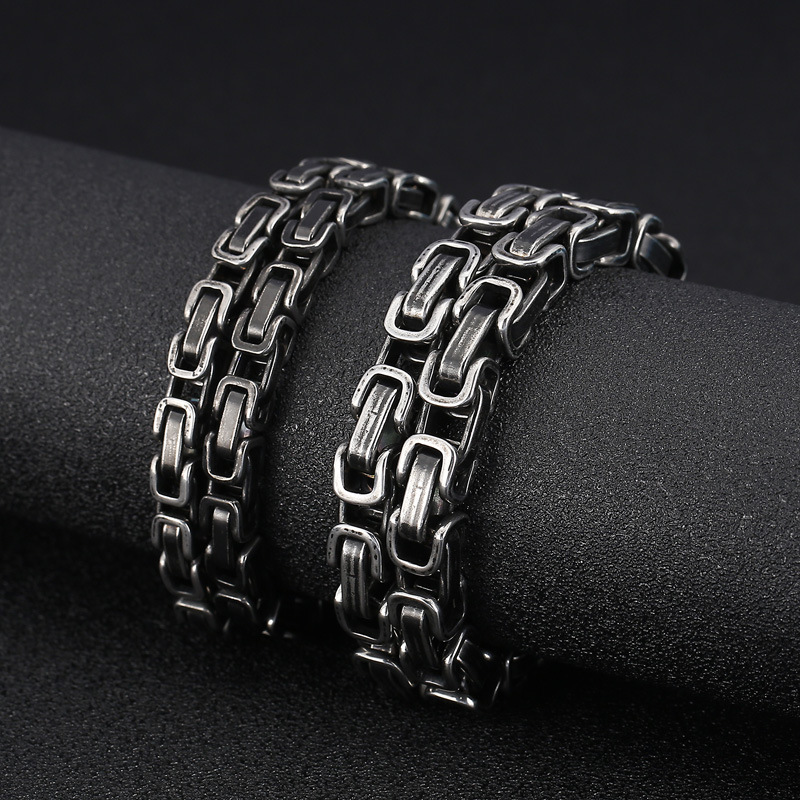 Hip-Hop Retro Solid Color Titanium Steel Chain Men's Necklace display picture 1