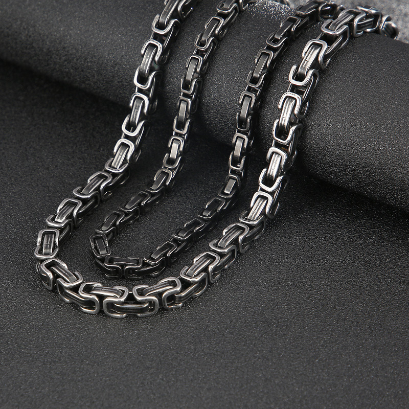 Hip-Hop Retro Solid Color Titanium Steel Chain Men's Necklace display picture 2