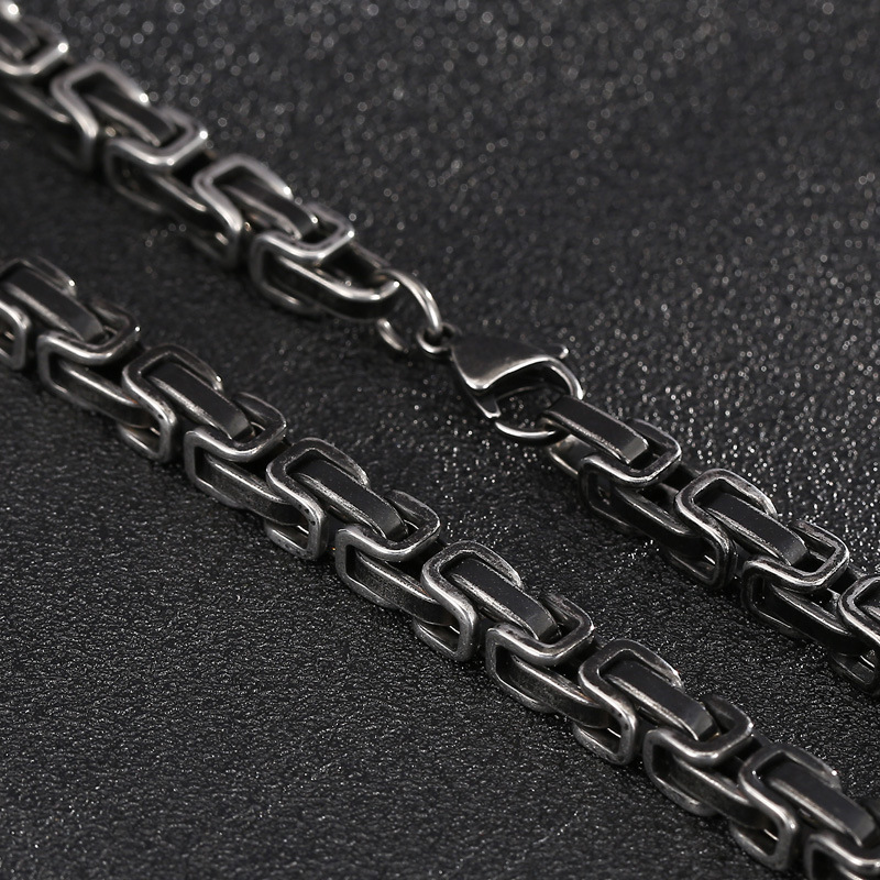 Hip-Hop Retro Solid Color Titanium Steel Chain Men's Necklace display picture 3