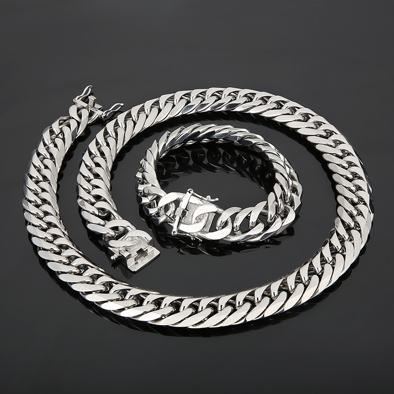 Rock Punk Geometric Titanium Steel Men's Bracelets Necklace display picture 1