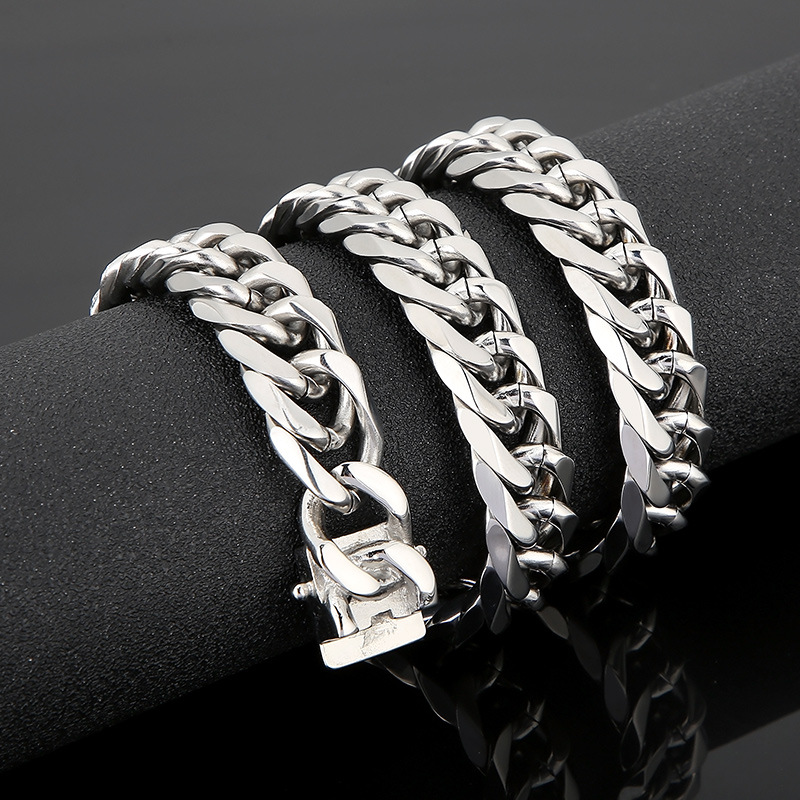 Rock Punk Geometric Titanium Steel Men's Bracelets Necklace display picture 2