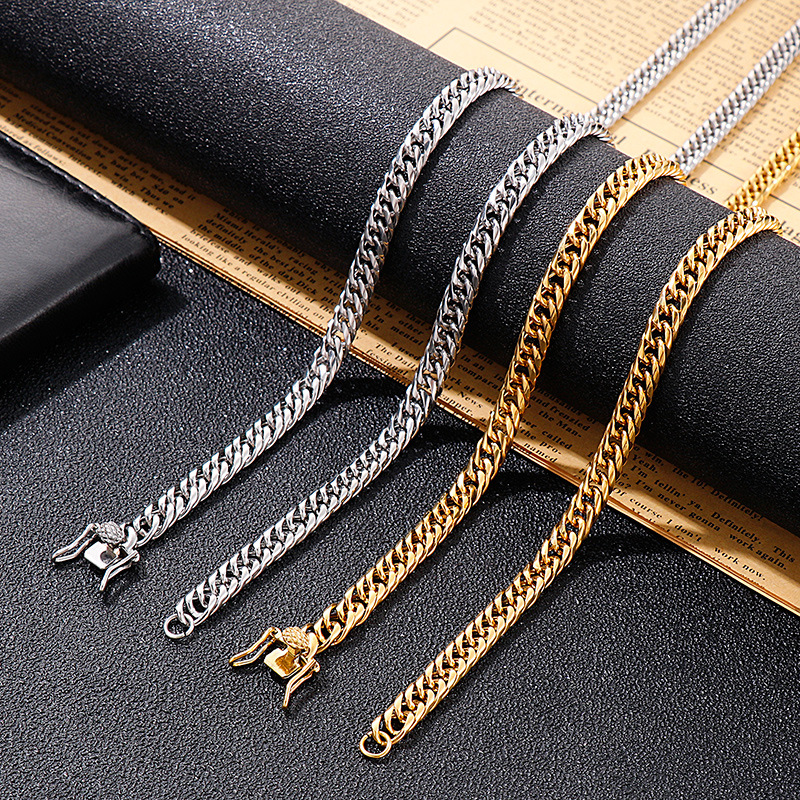 Simple Style Classic Style Solid Color Titanium Steel Chain Necklace display picture 3