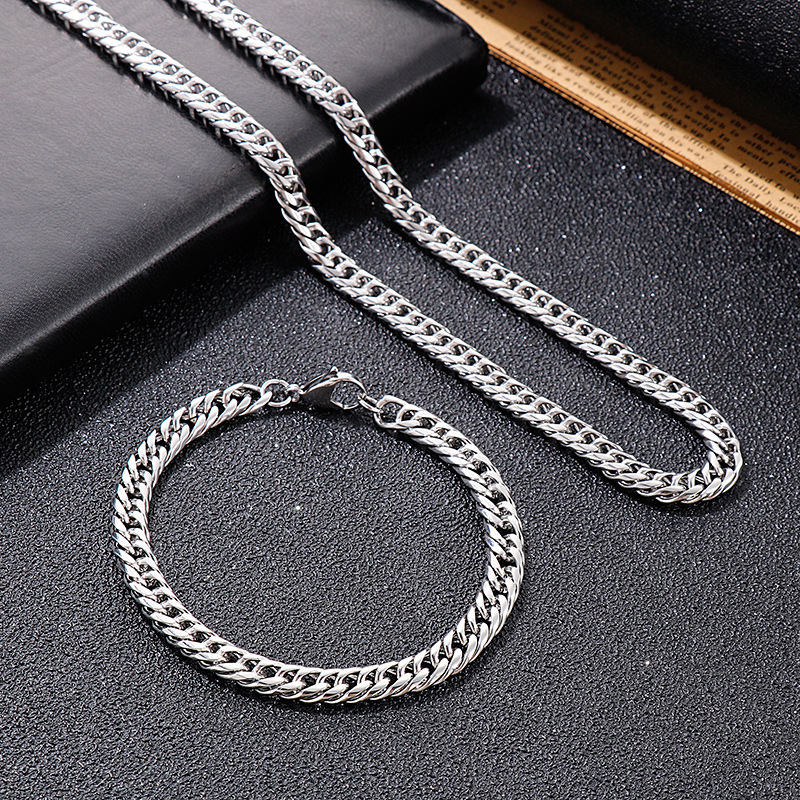 Simple Style Classic Style Solid Color Titanium Steel Chain Necklace display picture 4