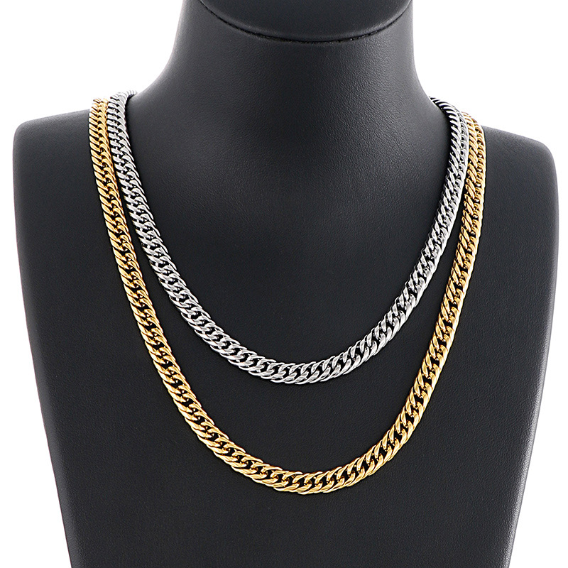 Simple Style Classic Style Solid Color Titanium Steel Chain Necklace display picture 5