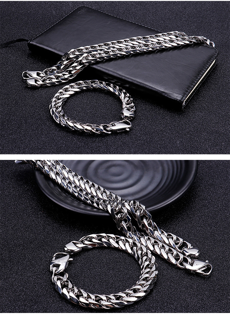 Rock Streetwear Geometric Stainless Steel Men's Bracelets Necklace display picture 2