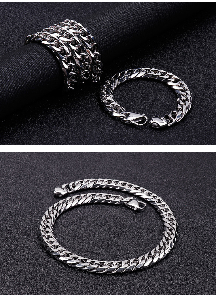 Rock Streetwear Geometric Stainless Steel Men's Bracelets Necklace display picture 3