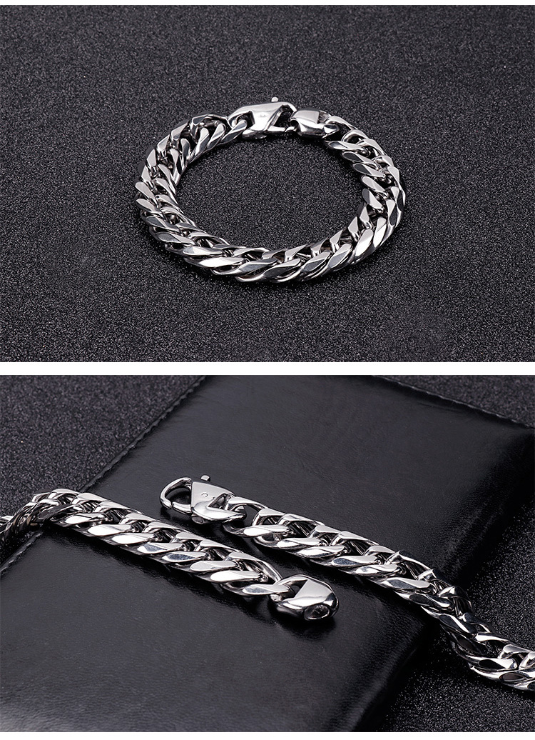 Rock Streetwear Geometric Stainless Steel Men's Bracelets Necklace display picture 4