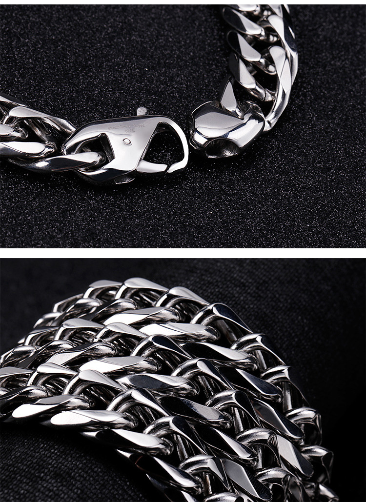 Roche Vêtement De Rue Géométrique Acier Inoxydable Hommes Bracelets Collier display picture 5