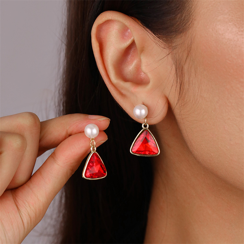 1 Pair Elegant Cute Star Heart Shape Inlay Alloy Rhinestones Drop Earrings display picture 19