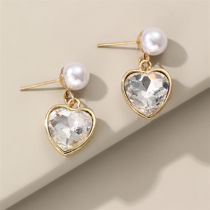 1 Pair Elegant Cute Star Heart Shape Inlay Alloy Rhinestones Drop Earrings display picture 28