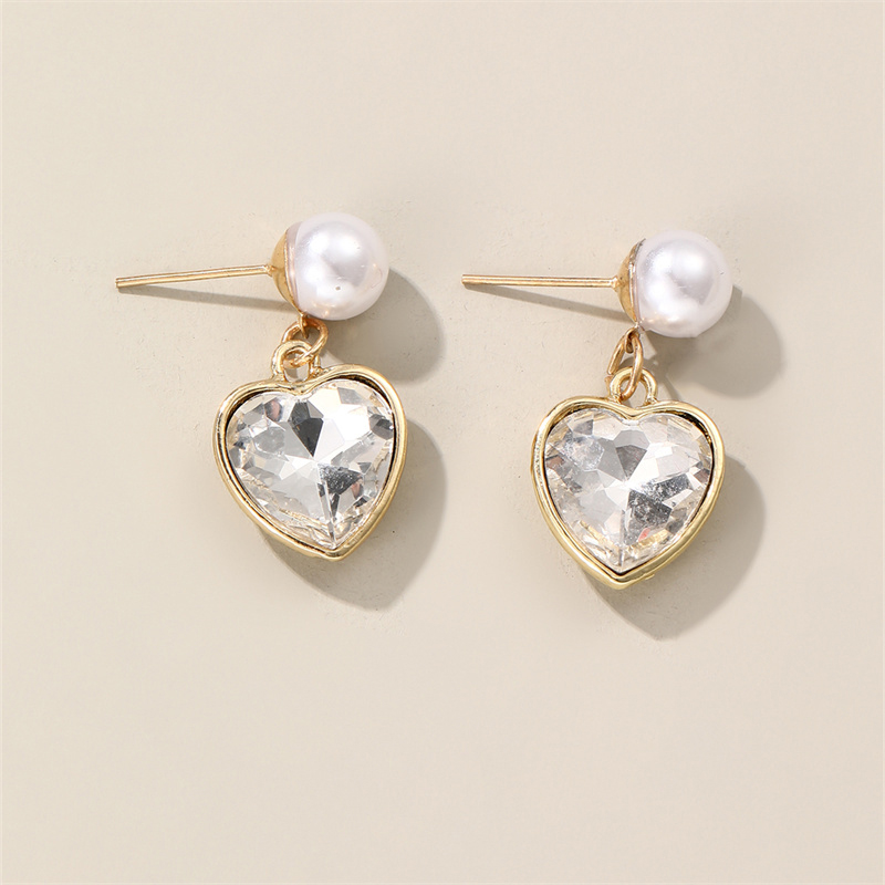 1 Pair Elegant Cute Star Heart Shape Inlay Alloy Rhinestones Drop Earrings display picture 29