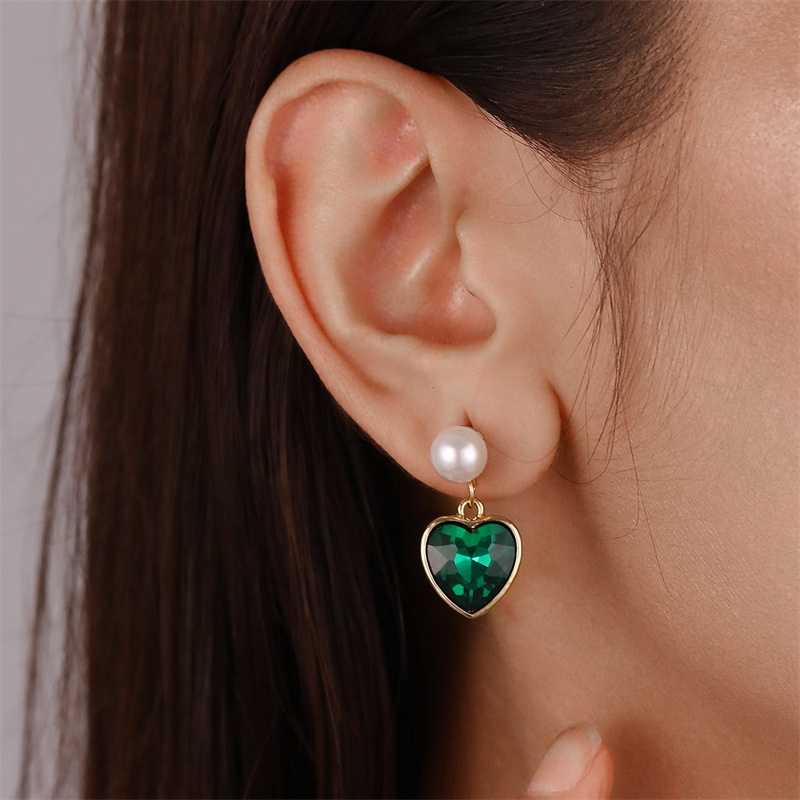 1 Pair Elegant Cute Star Heart Shape Inlay Alloy Rhinestones Drop Earrings display picture 32